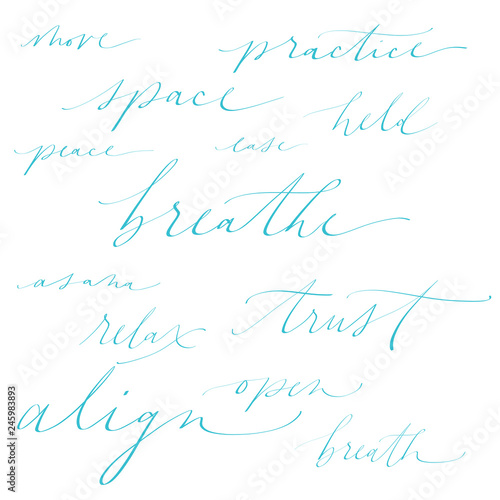 Yoga Words calligraphy - Yoga Studio Newsletter or Website graphics