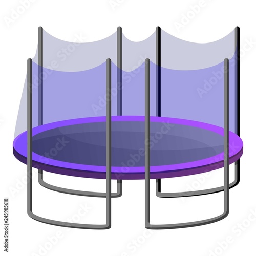 Protected trampoline icon. Cartoon of protected trampoline vector icon for web design isolated on white background