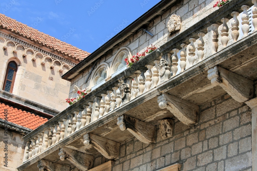detail of an old building in Korcula, Croatia