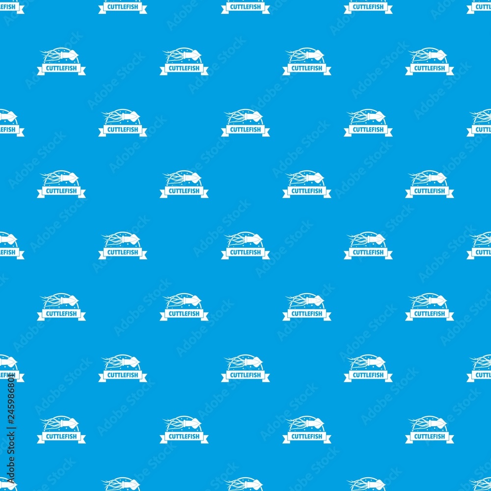 Cuttlefish shop pattern vector seamless blue repeat for any use Cuttlefish shop pattern vector seamless blue repeat for any use