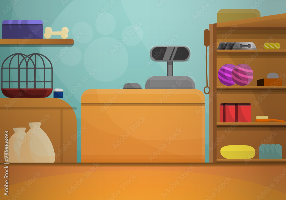 Pet shop concept banner. Cartoon illustration of pet shop vector concept banner for web design Pet shop concept banner. Cartoon illustration of pet shop vector concept banner for web design