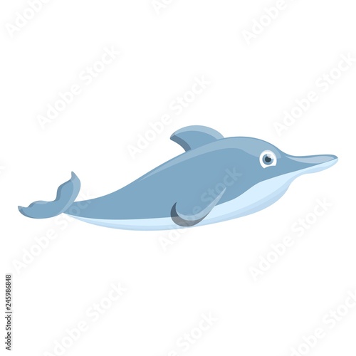 Friendly dolphin icon. Cartoon of friendly dolphin vector icon for web design isolated on white background