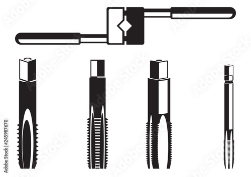 Tools for making carving. Tool for threading isolated on a white background
