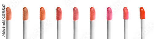 Konstfotografi Set of liquid lipstick applicators on white background