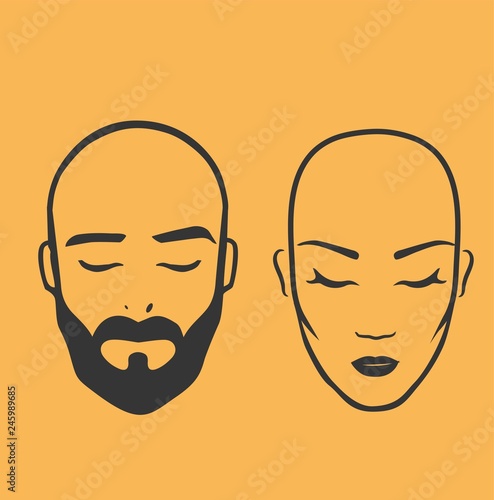 Man and woman bald