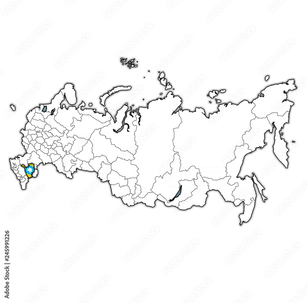 Kalmykia on administration map of russia Kalmykia on administration map of russia