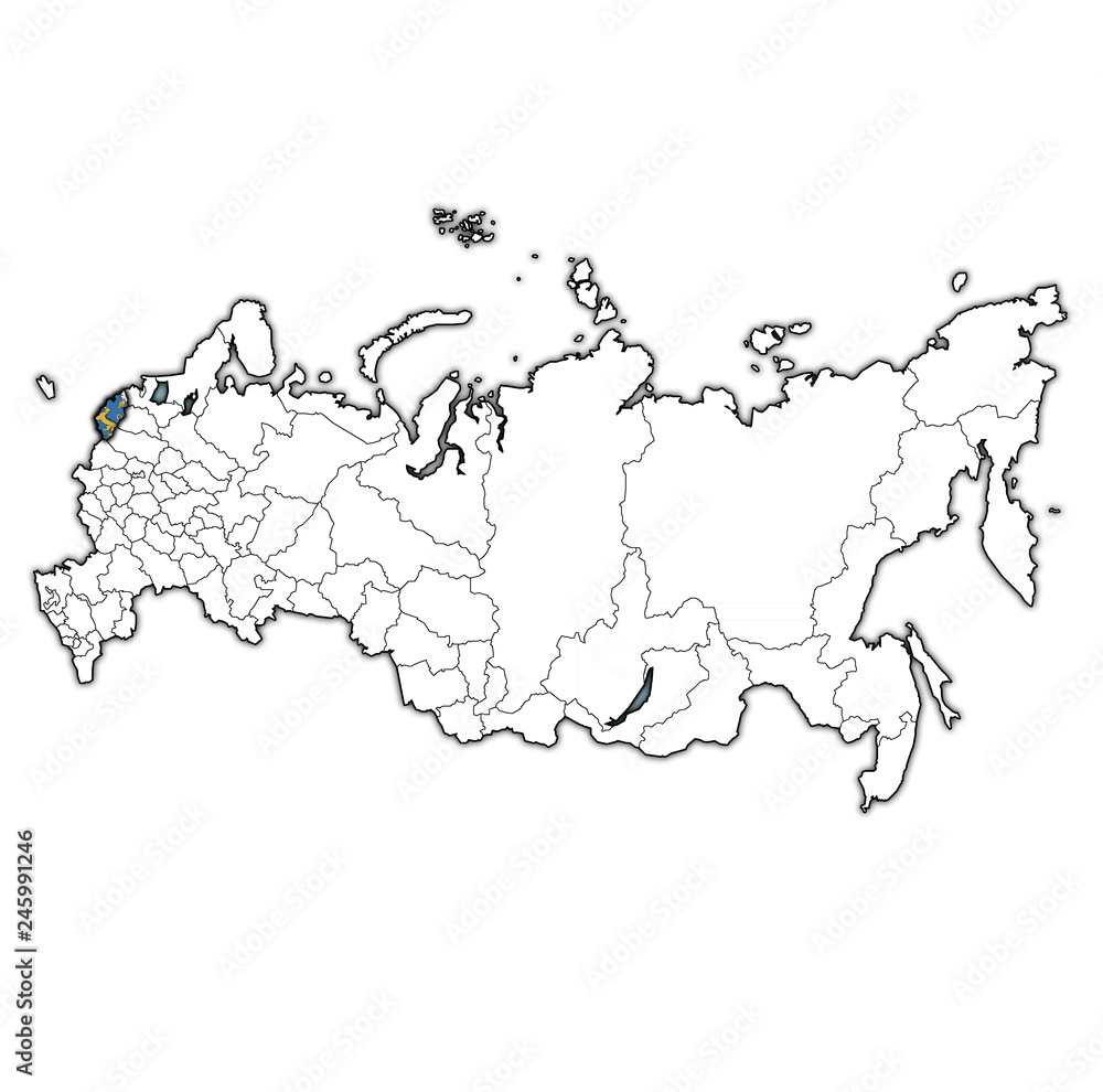 Obraz premium Pskov on administration map of russia