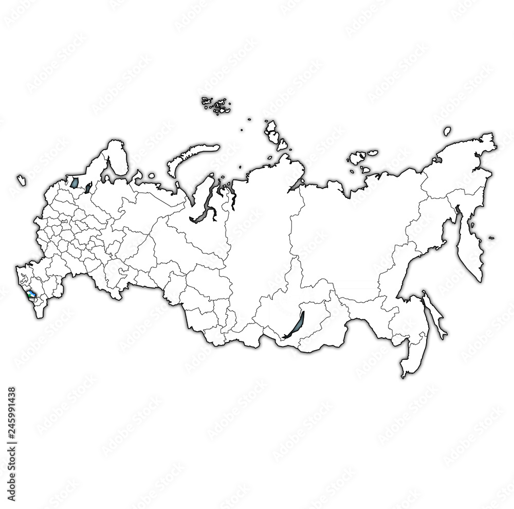 Kabardino-Balkaria on administration map of russia