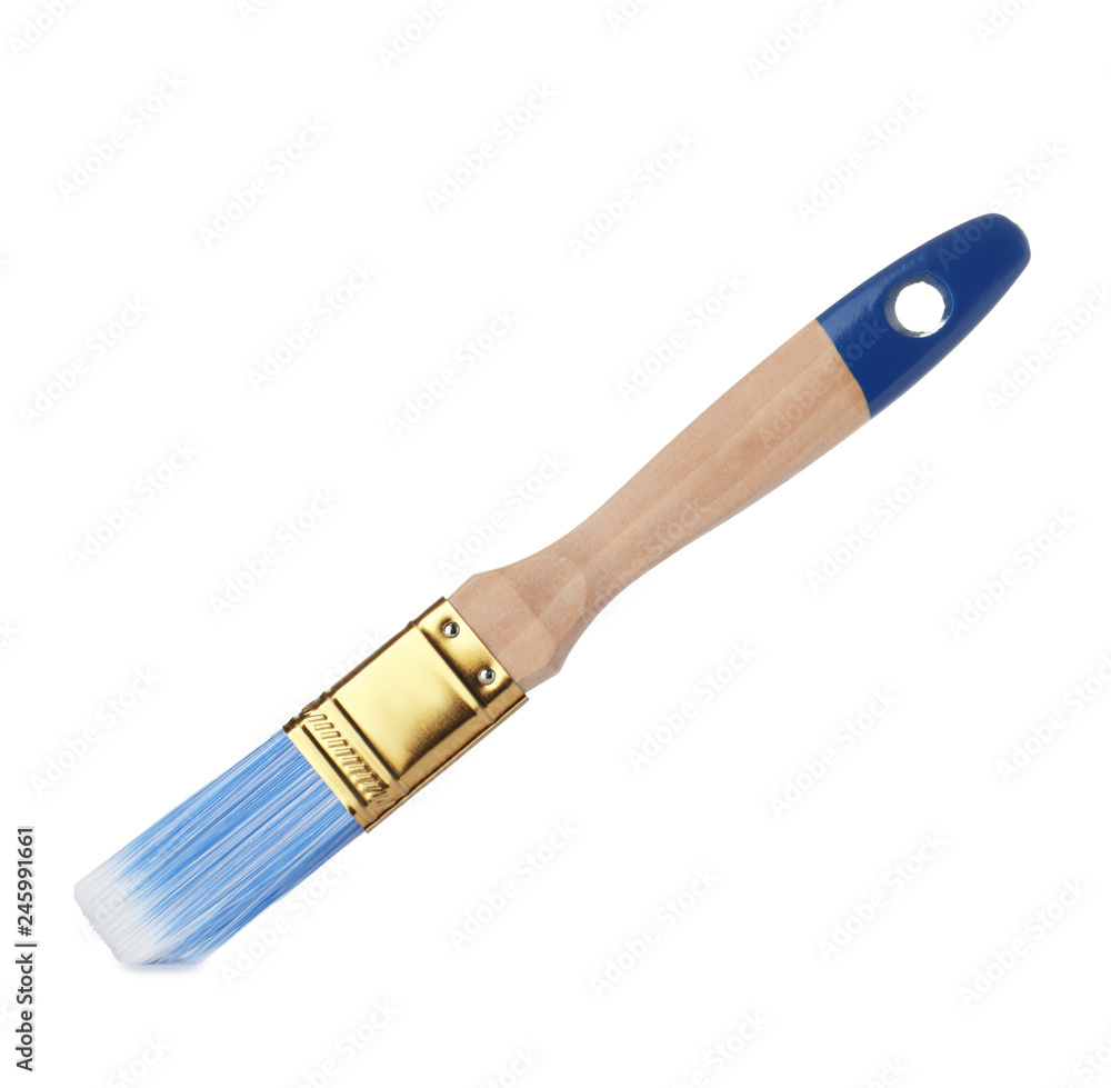 New paint brush on white background. Decorating tool