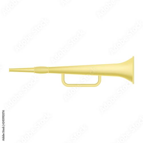 Old trumpet icon. Realistic illustration of old trumpet vector icon for web design isolated on white background