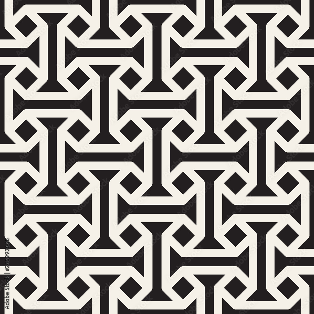 Vector seamless intersecting lies pattern. Modern stylish abstract texture. Repeating geometric tiles.