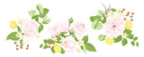 Watercolor Set of Roses and Floral Elements.