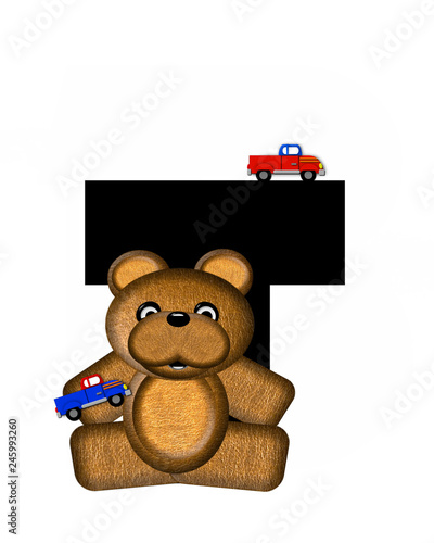 Alphabet Teddy Driving Cars T