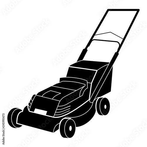 Electric lawn mower icon. Simple illustration of electric lawn mower vector icon for web design isolated on white background