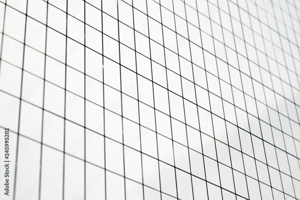 Straight black lines make the grid on a white surface. Straight black lines make the grid on a white surface.