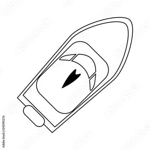Speed boat symbol black and white