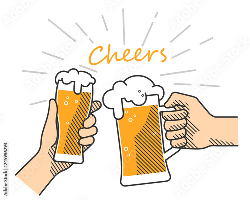 Beer cheers hand