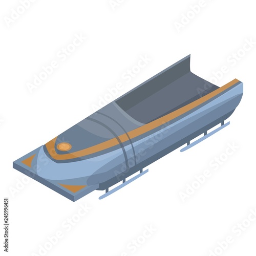 Empty bobsleigh icon. Isometric of empty bobsleigh vector icon for web design isolated on white background