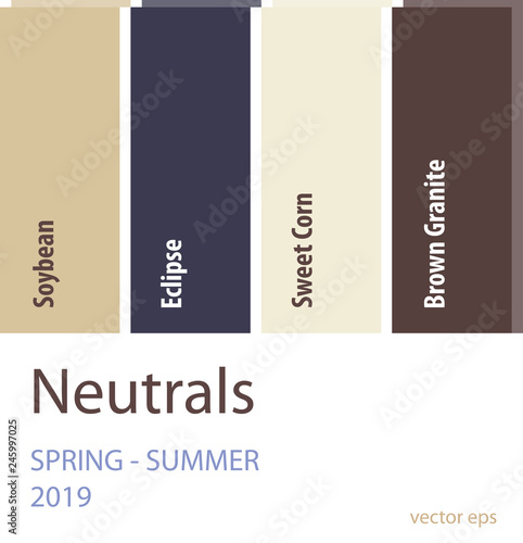 Pantone 2019 Neutrals Color trends.