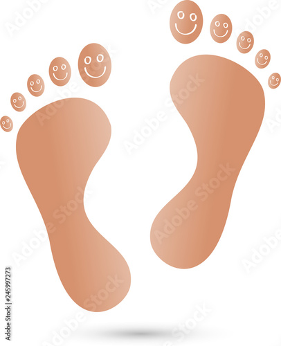 Füße, Lächeln, Fußpflege, Lifestyle, Logo