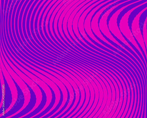 Abstract pattern. Texture with wavy, curves lines. Optical art background. Vector illustration  