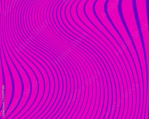 Abstract pattern. Texture with wavy, curves lines. Optical art background. Vector illustration  
