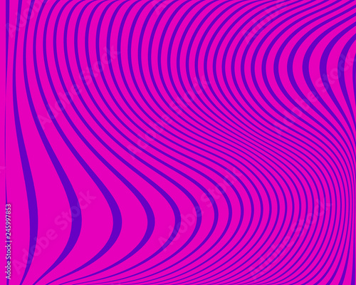 Abstract pattern. Texture with wavy, curves lines. Optical art background. Vector illustration  