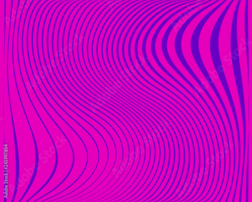 Abstract pattern. Texture with wavy, curves lines. Optical art background. Vector illustration  