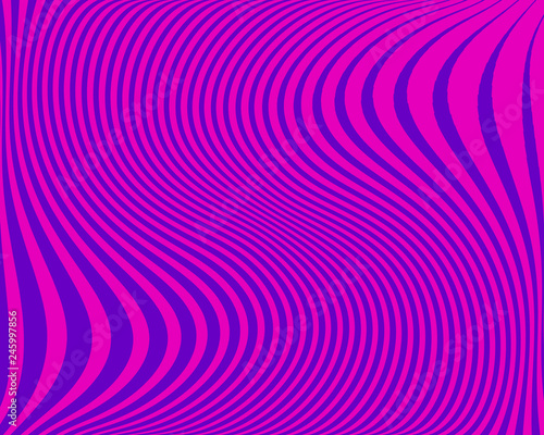 Abstract pattern. Texture with wavy, curves lines. Optical art background. Vector illustration  