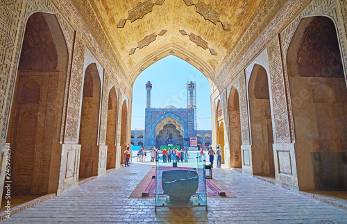 The view from North hall of Jameh Mosque, Isfahan, Iran photo