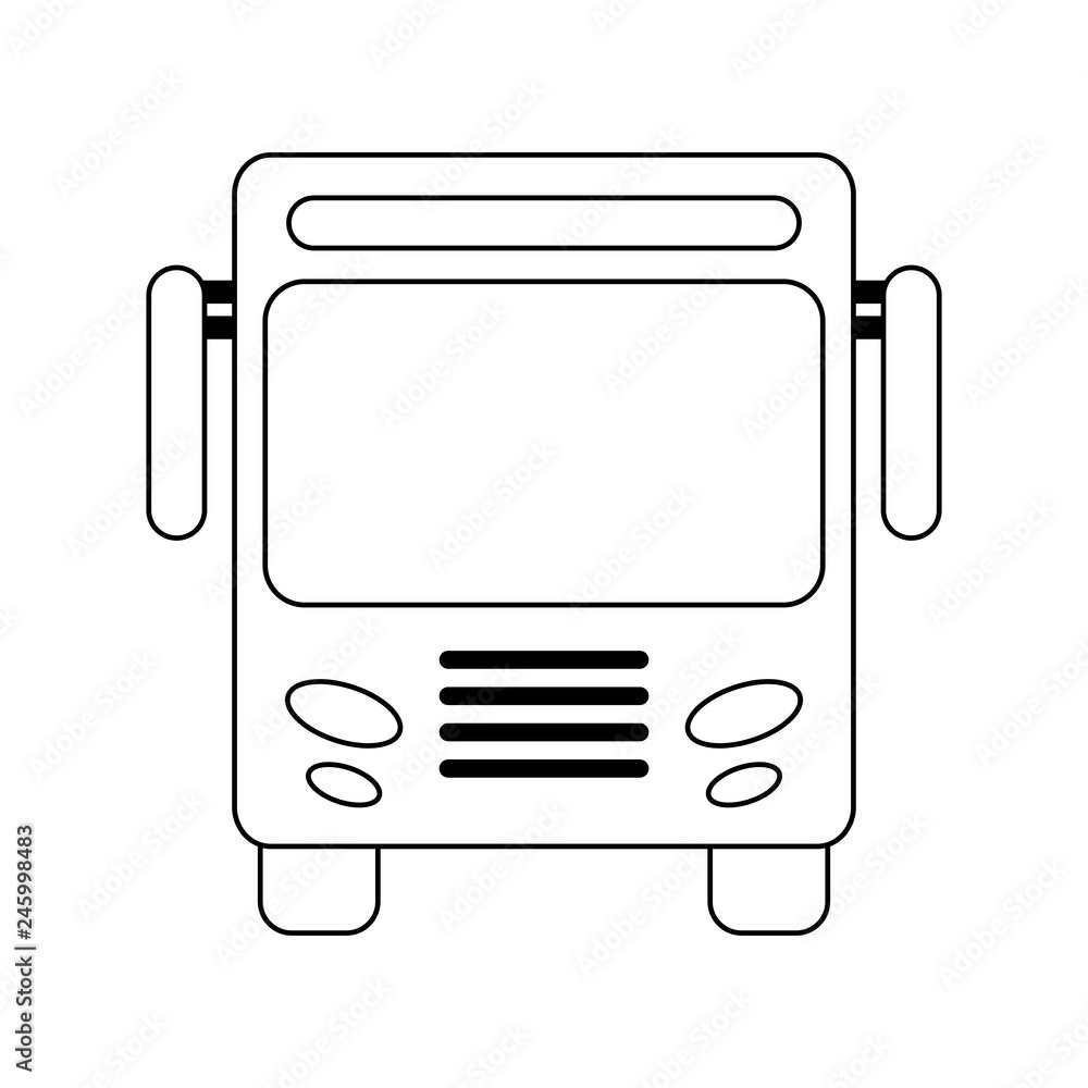 public bus frontview isolated black and white public bus frontview isolated black and white