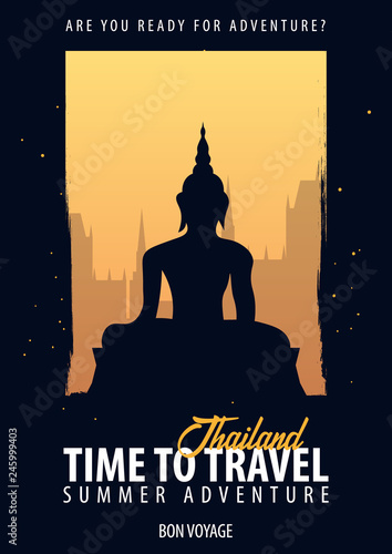 Thailand. Time to Travel banner. Vector illustration