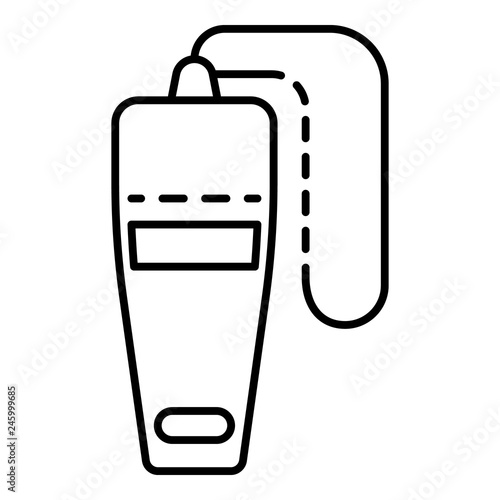 Top view whistle icon. Outline top view whistle vector icon for web design isolated on white background