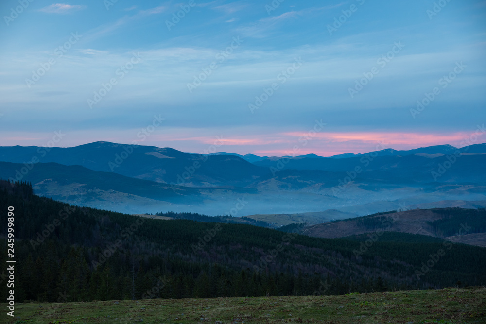 Beautiful dramatic sunset in the mountains autumn Beautiful dramatic sunset in the mountains autumn