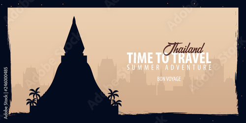Thailand. Time to Travel banner. Vector illustration
