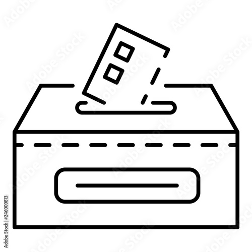 Wood ballot box icon. Outline wood ballot box vector icon for web design isolated on white background