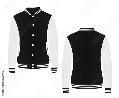 Black college jacket. vector illustration