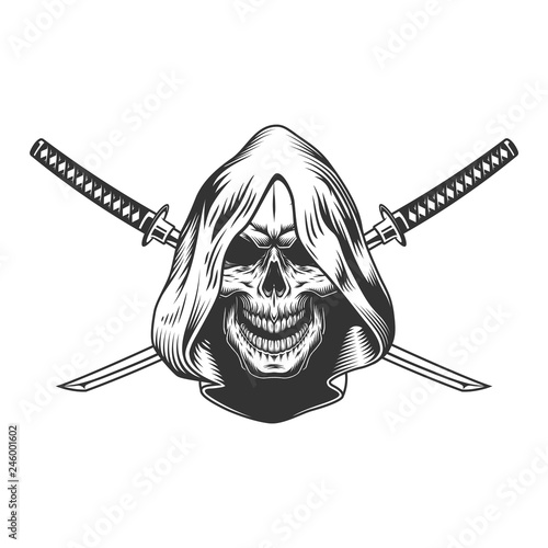 Reaper skull in hood