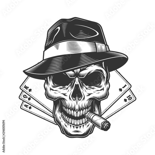 Vintage monochrome gambling concept