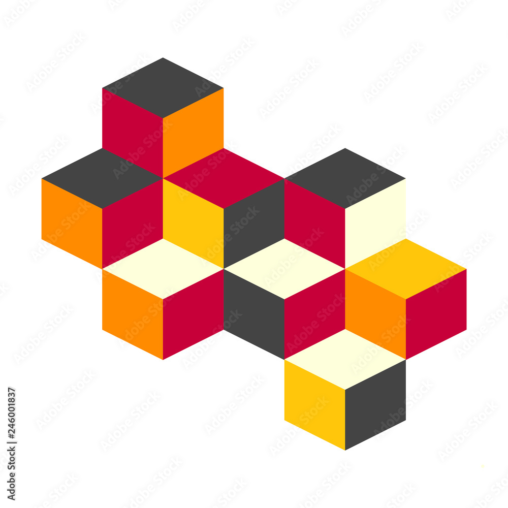 İsometric background with cubes, Vector. İsometric background with cubes, Vector.