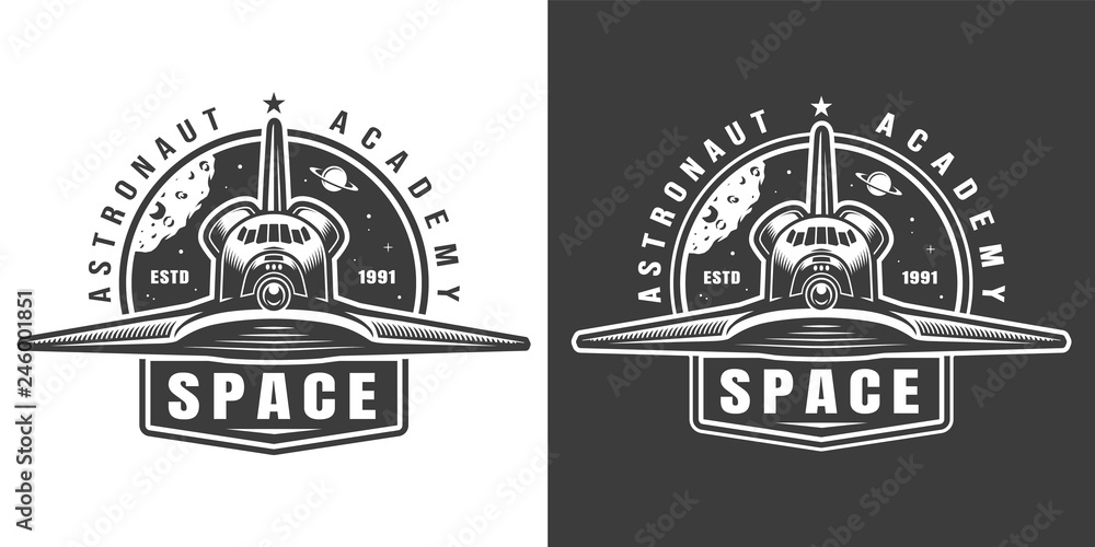 Vintage monochrome space label