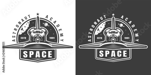 Vintage monochrome space label