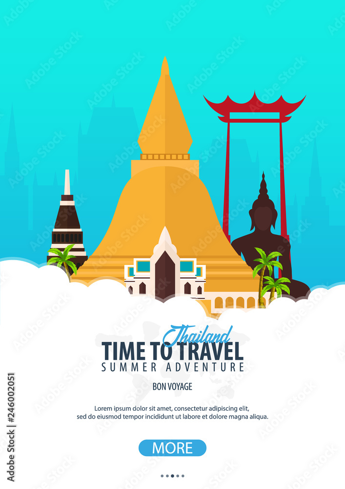 Thailand. Time to Travel banner. Vector illustration