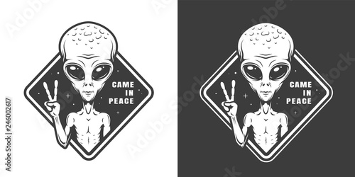 Vintage monochrome space label