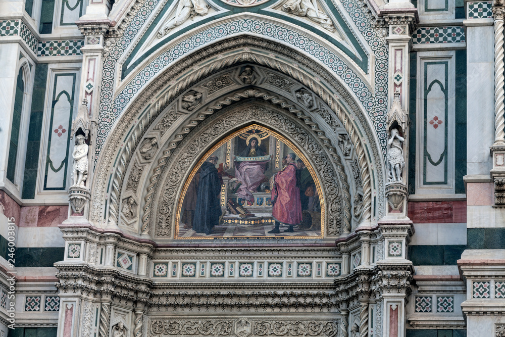 Facade of cathedral in Florence