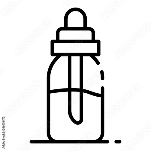 Electric cigarette liquid bottle icon. Outline electric cigarette liquid bottle vector icon for web design isolated on white background