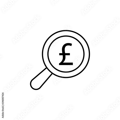 search, magnifier, pound icon. Element of finance illustration. Signs and symbols icon can be used for web, logo, mobile app, UI, UX
