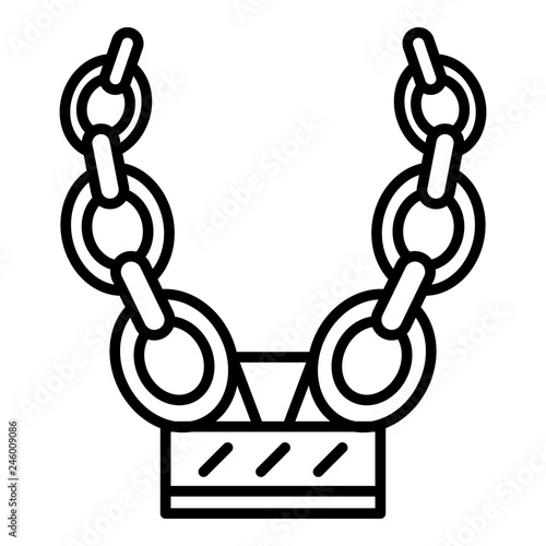 Rap gold chain icon. Outline rap gold chain vector icon for web design isolated on white background