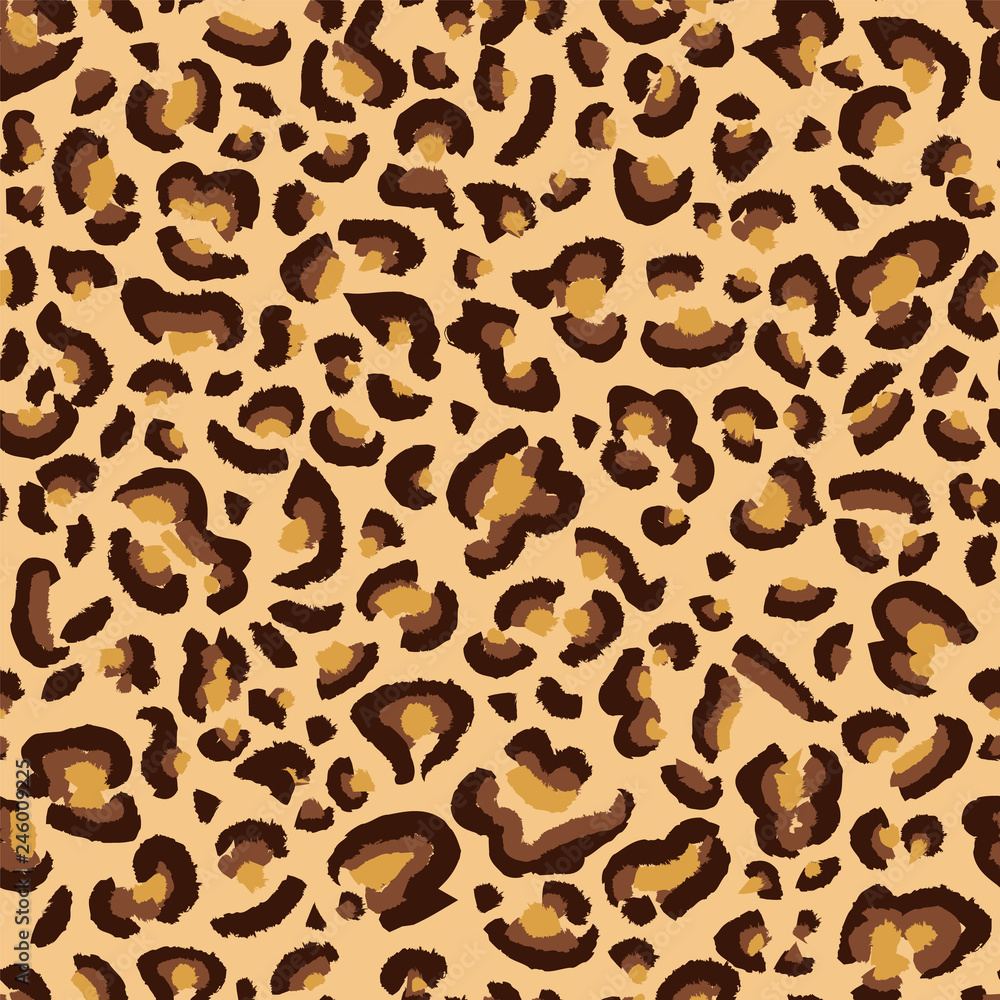 Animal fur skin pattern zoo print. Hyena leopard cheetah like big cat  vector background isolated on square template wallpaper. Simple flat wild  life backdrop drawing for paper or textile scarf prints. 20251951