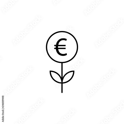 sprout, euro icon. Element of finance illustration. Signs and symbols icon can be used for web, logo, mobile app, UI, UX